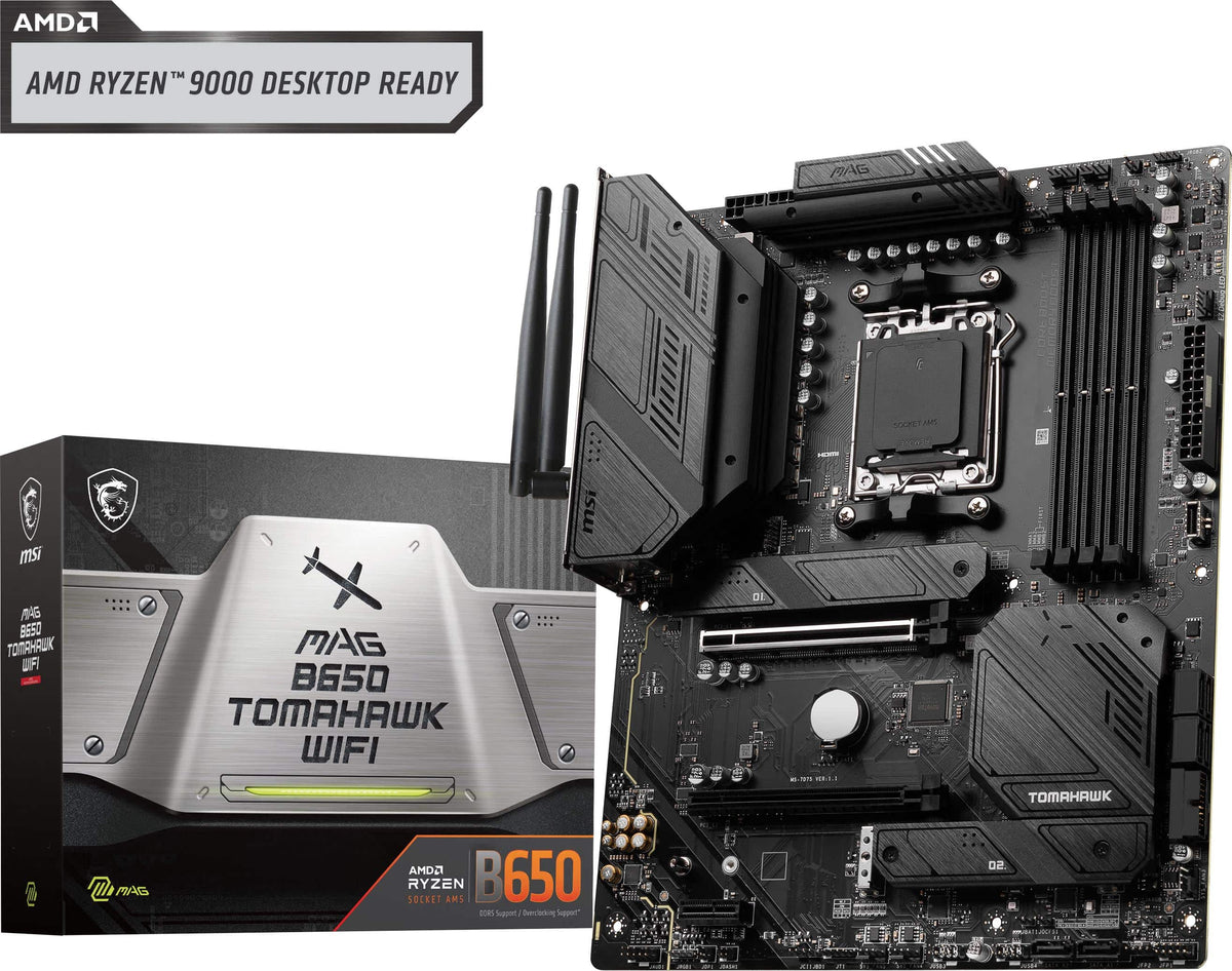 MSI - MAG B650 Tomahawk WIFI (Socket AM5) AMD B650 ATX DDR5 Wi-Fi 6E Motherboard - Black