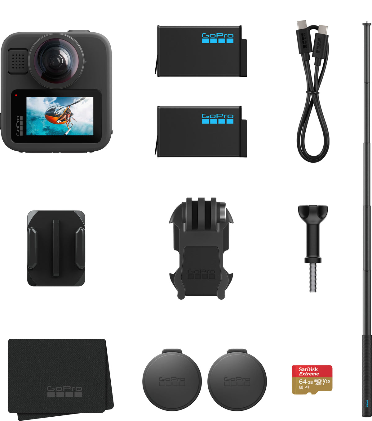 GoPro - MAX2 Action Camera Accessory Bundle - Black