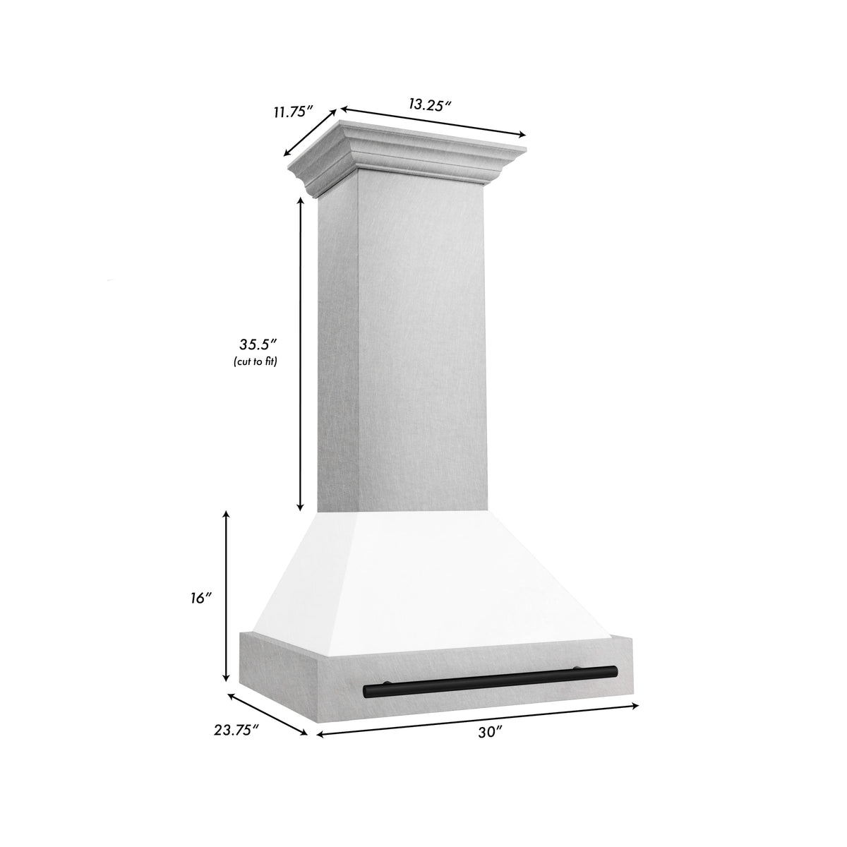 ZLINE Autograph Edition - 30 inches - Externally Vented - Wall Range Hood - Satin Stainless Steel with White Matte Shell
