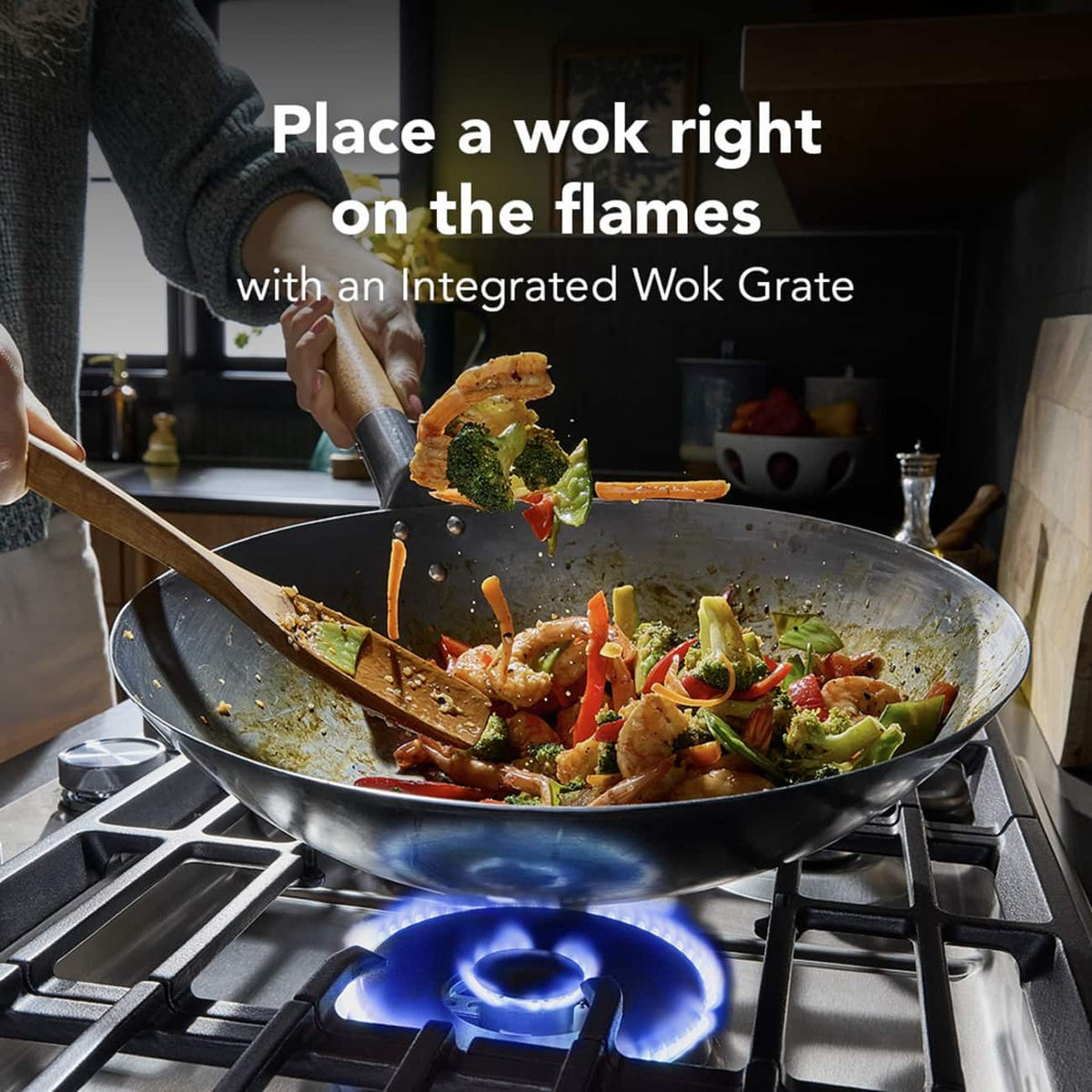 KitchenAid 36  in. Gas Cooktop with 5 Burners and Integrated Wok Grate - Stainless Steel
