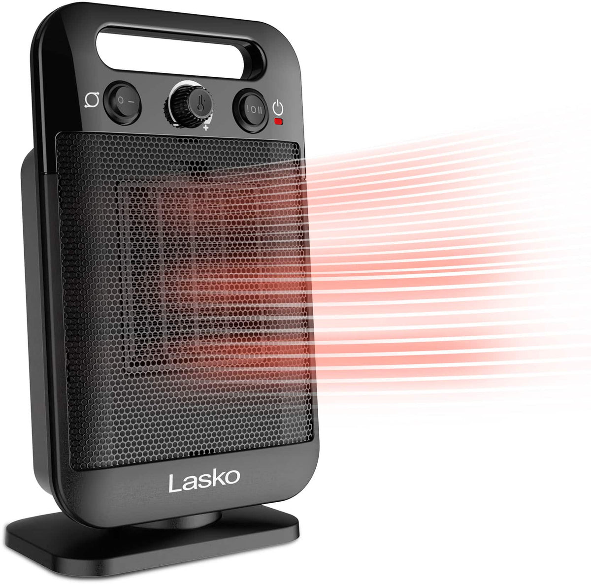 Lasko - MyHeat - GO 1500-Watt Oscillating Ceramic Space Heater with Adjustable Thermostat, CD12100 - Black