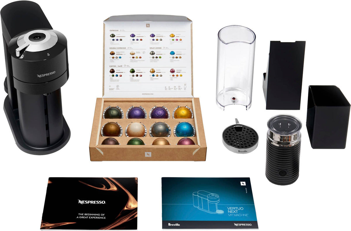 Nespresso - Vertuo Next Premium by Breville with Aeroccino3 - Classic Black