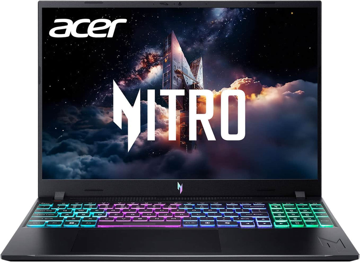 Acer - Nitro V – 16" WUXGA 165Hz Gaming Laptop - Intel Core 7 240H 2024 - NVIDIA GeForce RTX 5050 – 16GB Memory – 512GB Storage - Obsidian Black