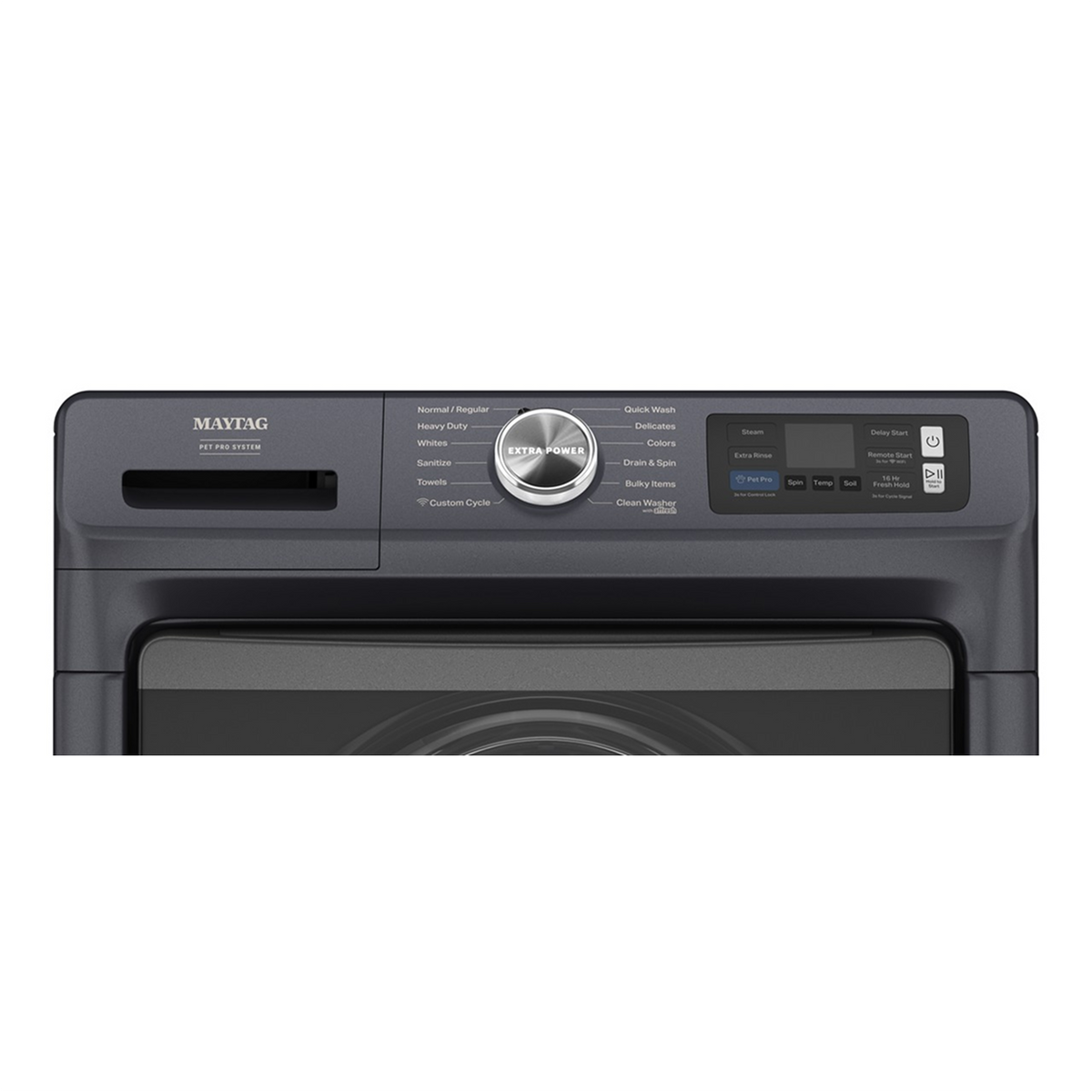 Maytag - 5.0 Cu. Ft. High-Efficiency Smart Front Load Washer with Steam and Pet Pro System - Midnight Steel
