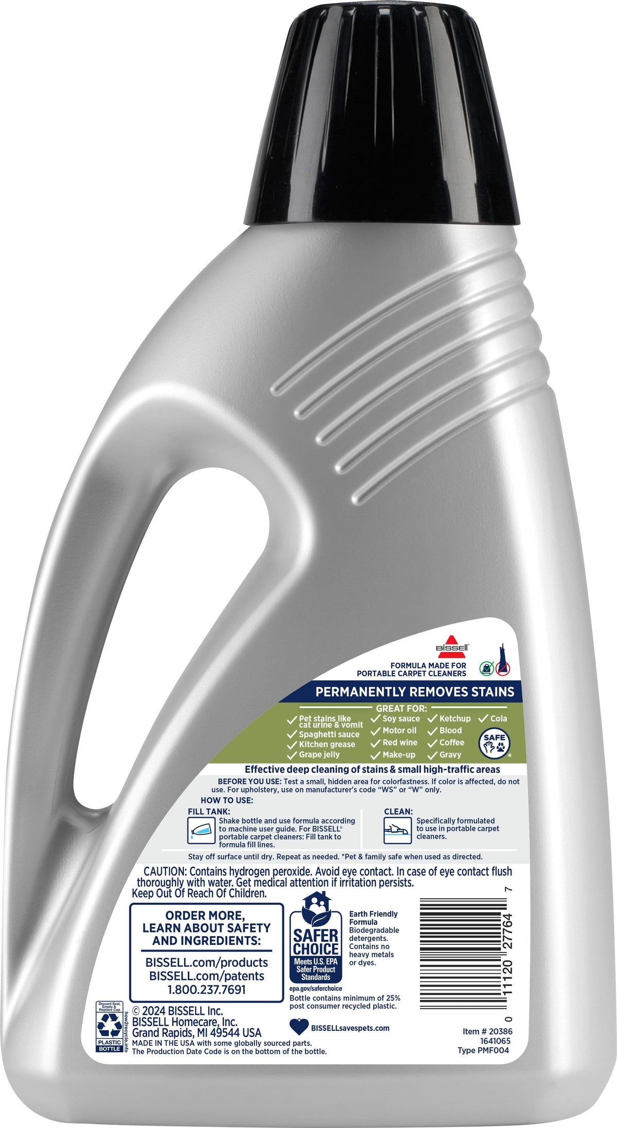 BISSELL - Little Green OXY Spot & Stain Formula for Portable Carpet Cleaners (60 oz.) - Silver