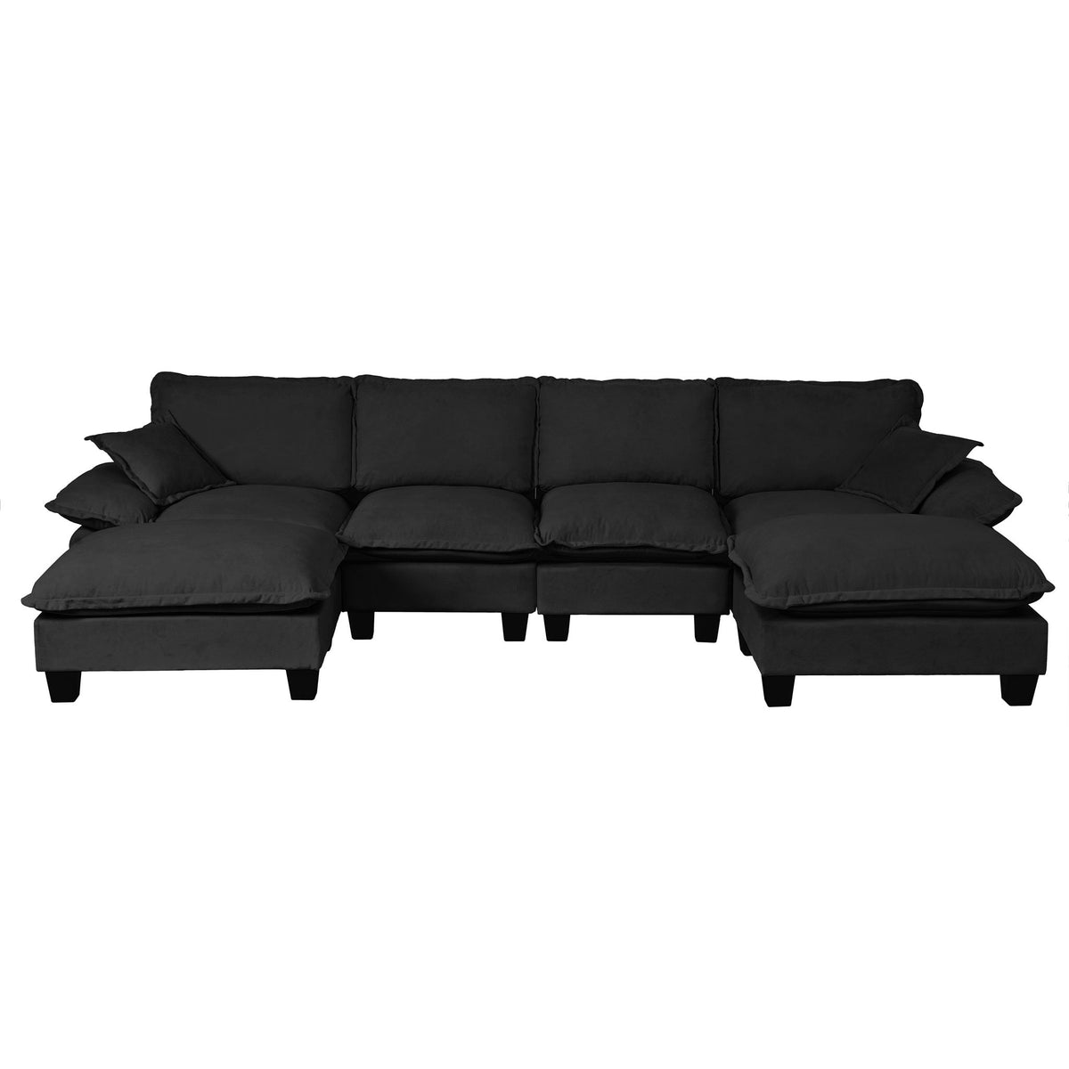 Sofá seccional modular con otomana y cojines móviles