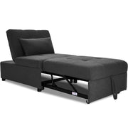Sillón cama, sofá convertible con cama extraíble - Negro