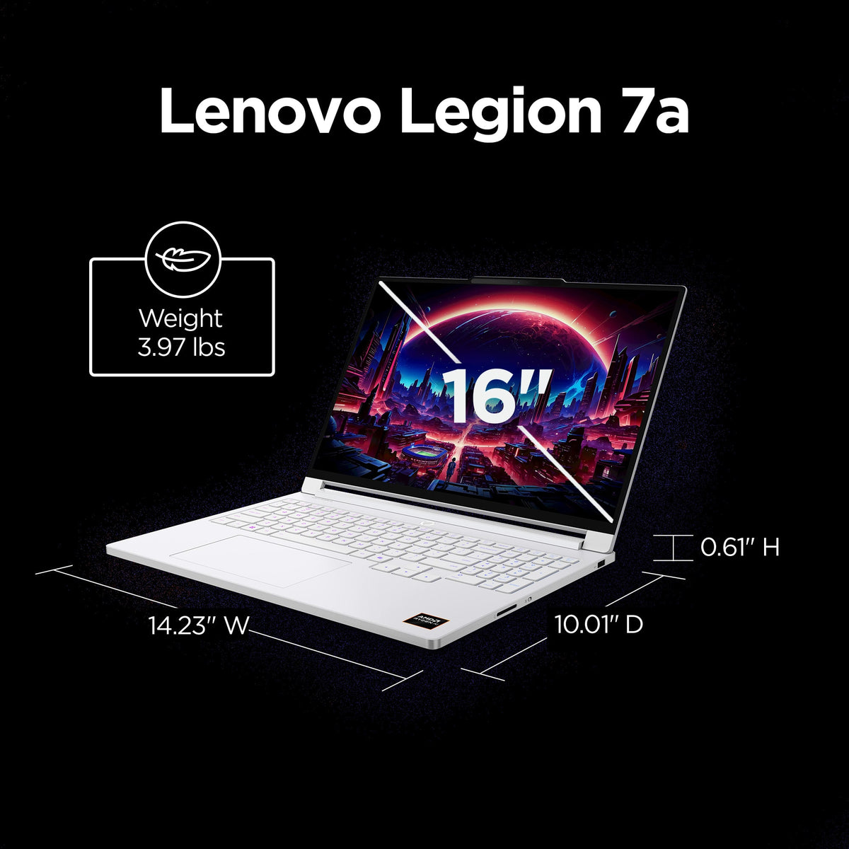Lenovo - Legion 7a 16" 2.5K 240Hz OLED Gaming Laptop - AMD Ryzen AI 9 HX 470 2026 - 32GB RAM - NVIDIA GeForce RTX 5070 - 1TB SSD - Glacier White
