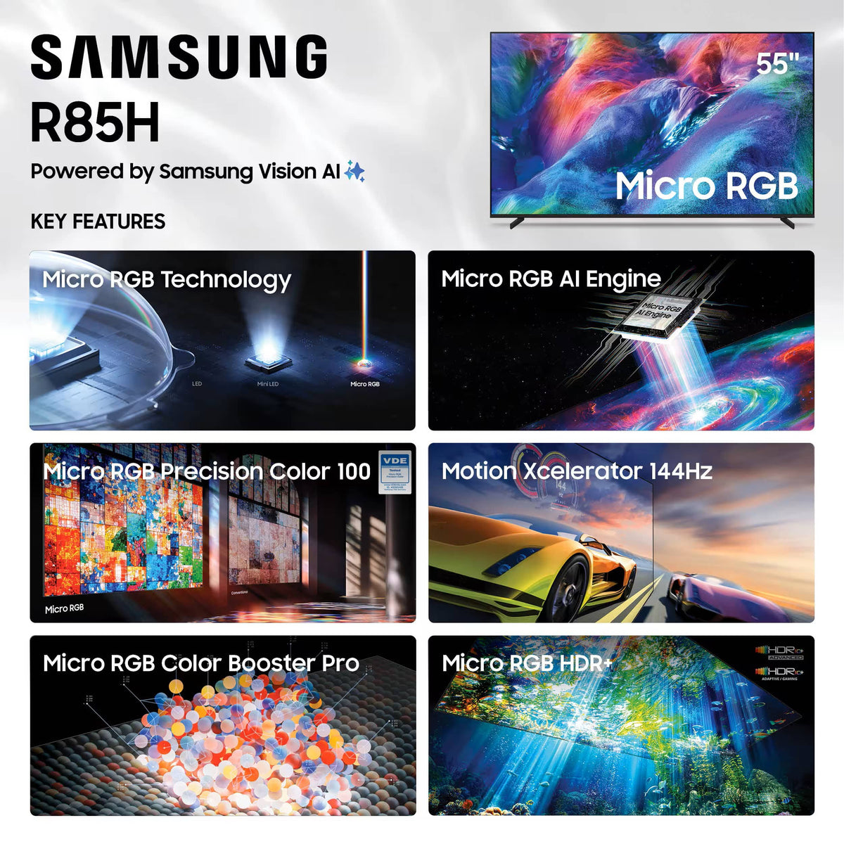 Samsung - 100" Class R85H Series Micro RGB 4K UHD SamsungVisionAI Smart Tizen TV (2026)