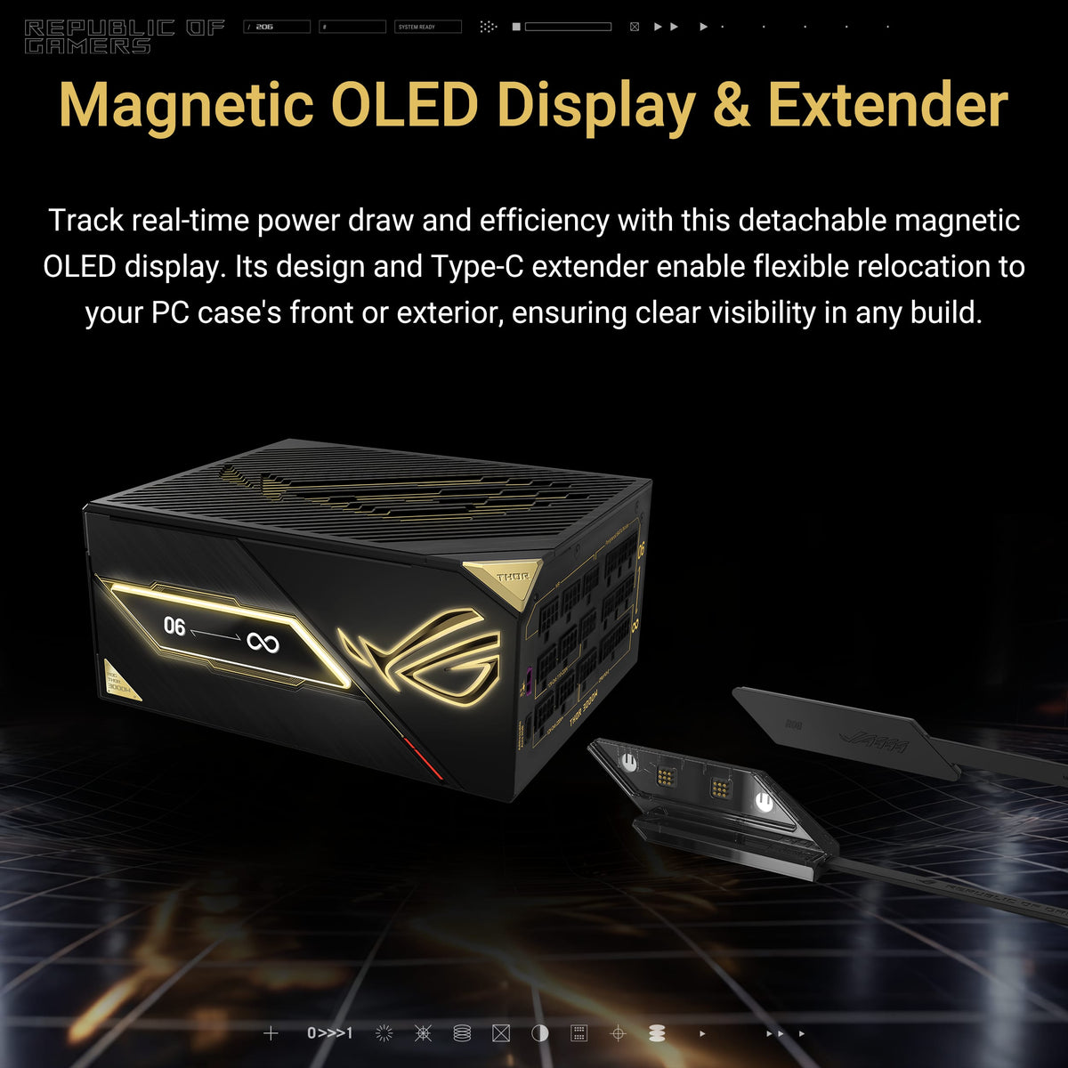 ASUS - ROG Thor 3000W 80 Plus Titanium Fully Modular ATX 3.1 PCIe 5.1 Power Supply with Dual-Voltage Adaptive Design - 20th Edition