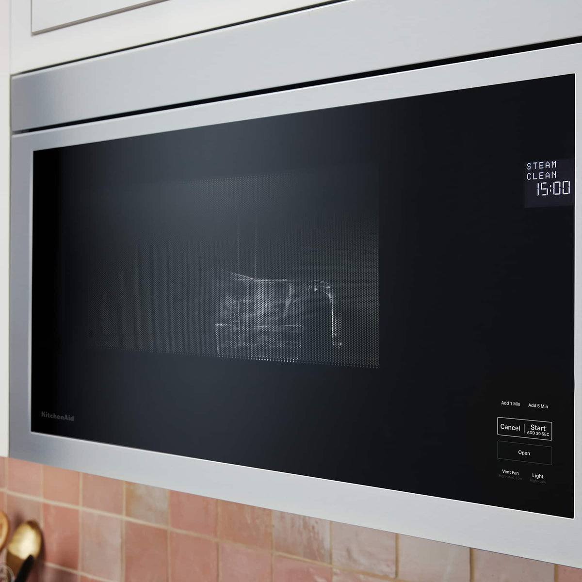 KitchenAid - 1.1 Cu. Ft. Over-the-Range Microwave with Flush Built-in Design and PrintShield Finish - Stainless Steel