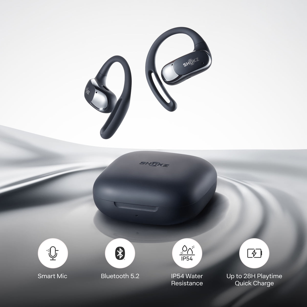 Shokz - OpenFit Air Open-Ear True Wireless Earbuds - Black
