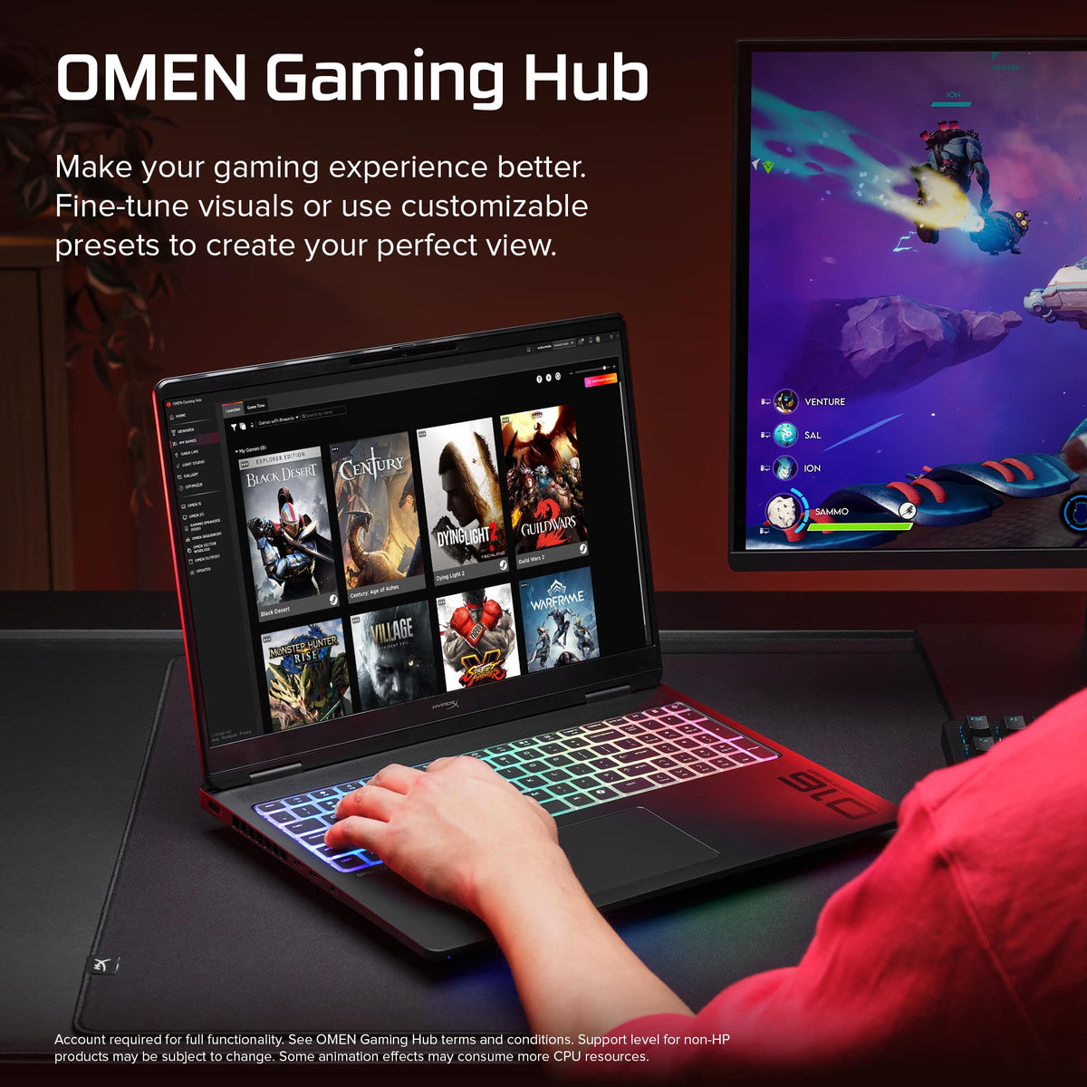 HyperX - OMEN MAX 16" 2K OLED Gaming Laptop - Intel Core Ultra 9 290HX 2026 - 32GB Memory - NVIDIA GeForce RTX 5070 Ti - 1TB SSD - Shadow Black