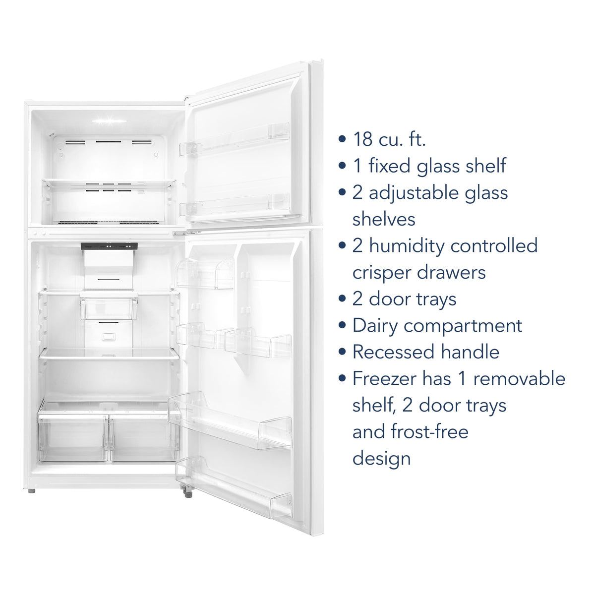 Insignia™ - 30 in. Wide 18 Cu. Ft. Top-Freezer Refrigerator with ENERGY STAR Certification - White