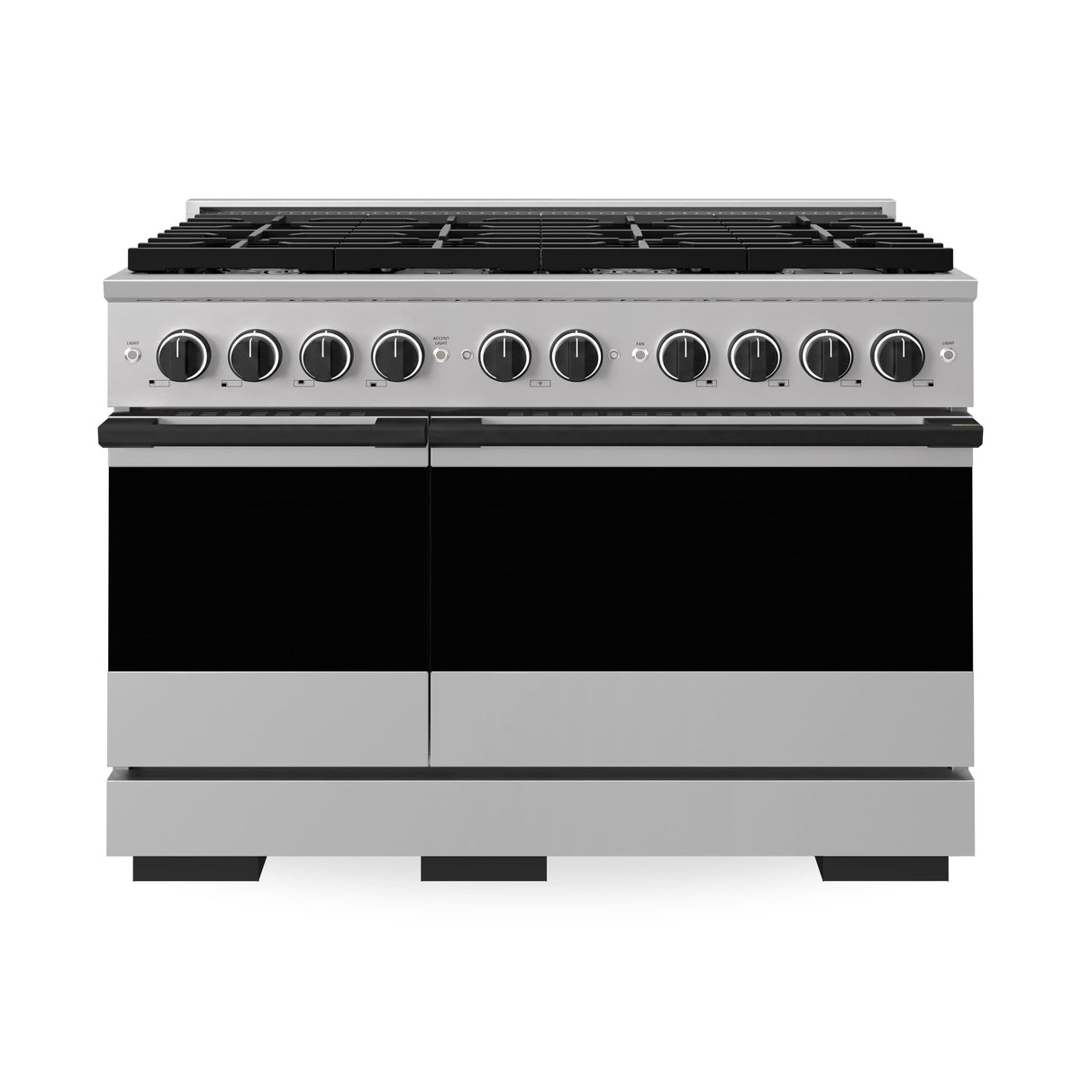 ZLINE - Autograph 48 in. 6.7 cu. ft. Marino Dual Fuel Freestanding Range w/ 8 Gas Burners & Convection Oven w/ Black Accents - Stainless Steel