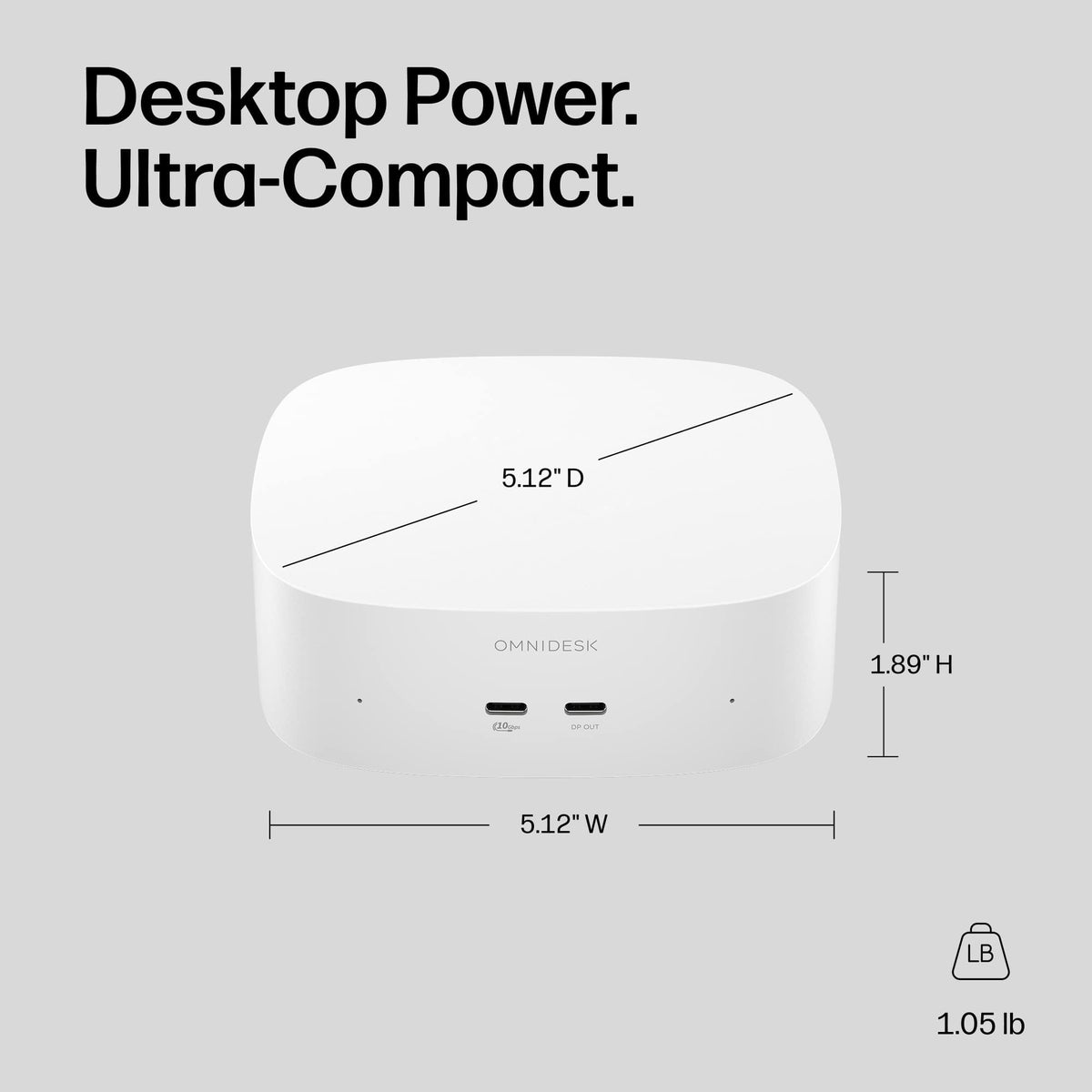 HP - OmniDesk Mini PC - Intel Core 3 304 - 8GB Memory - 128GB UFS - Cashmere White