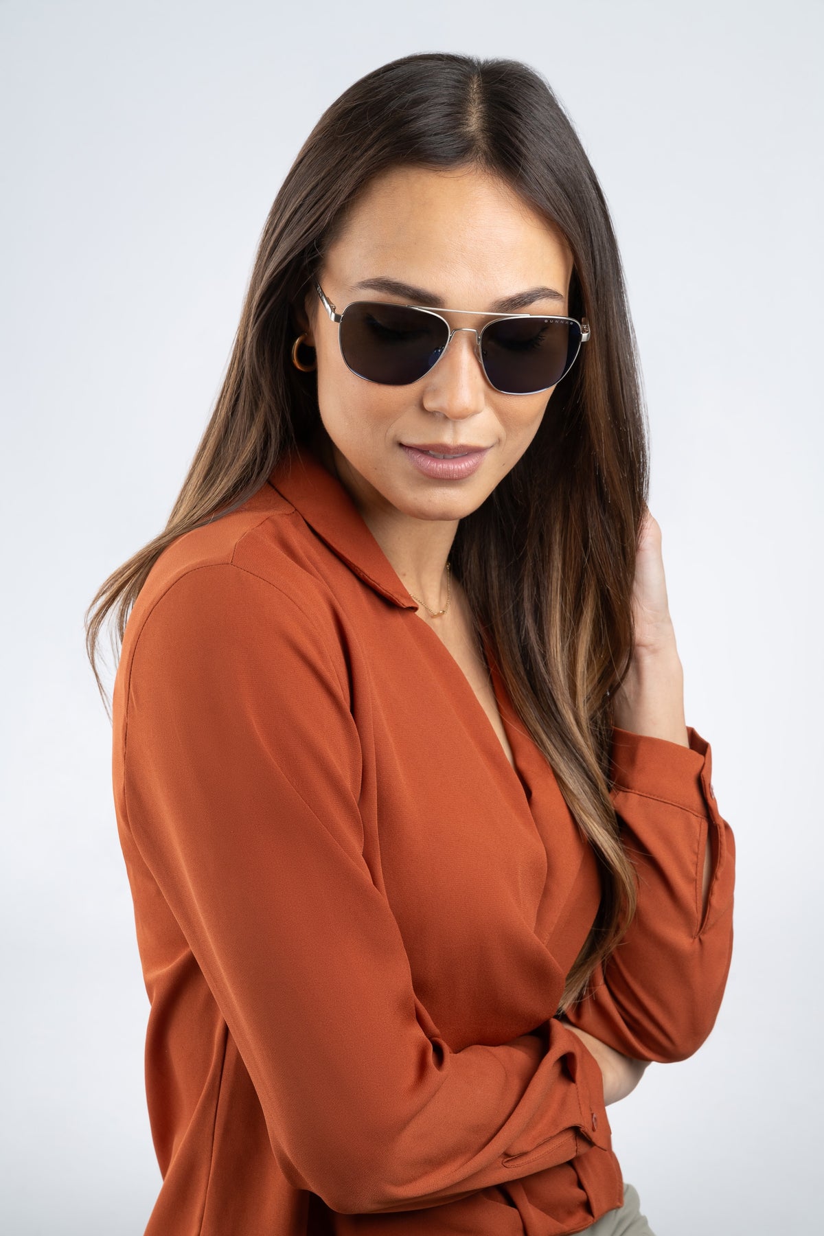 GUNNAR - Mustang Computer Glasses with Blue Light Reduction, Sun Lenses - Chrome