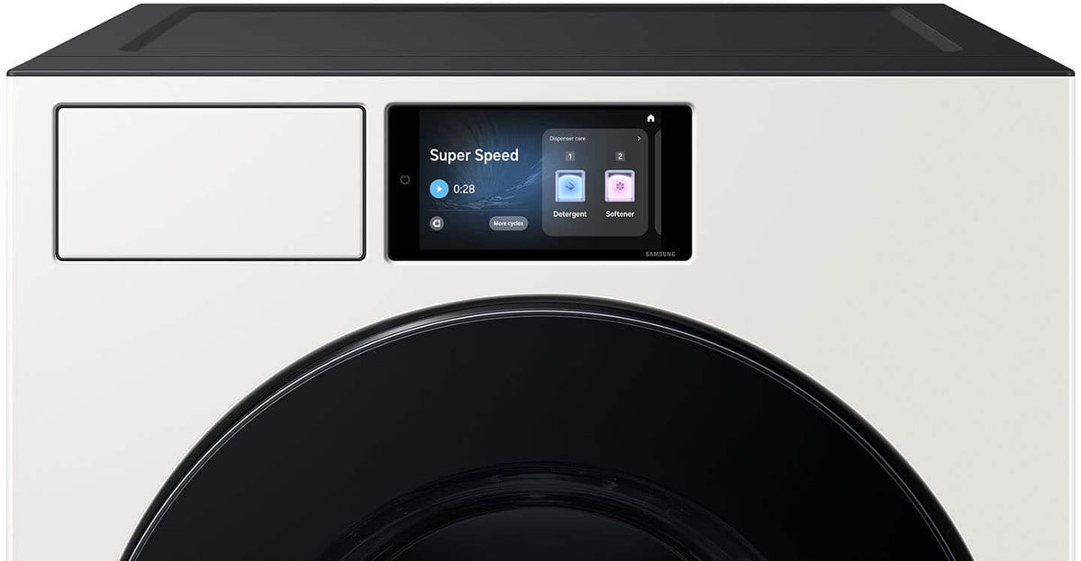 Samsung - 5.3 cu. ft. Bespoke AI Ultra Capacity Front Load Washer with AI Home - Ivory