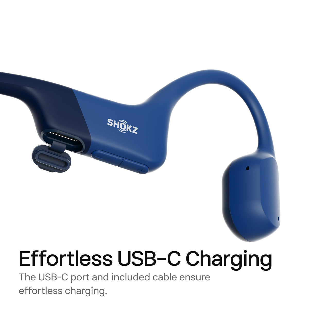 Shokz - OpenRun Wireless Bone Conduction Open-Ear Bluetooth Endurance Headphones (USB-Charging) - Blue