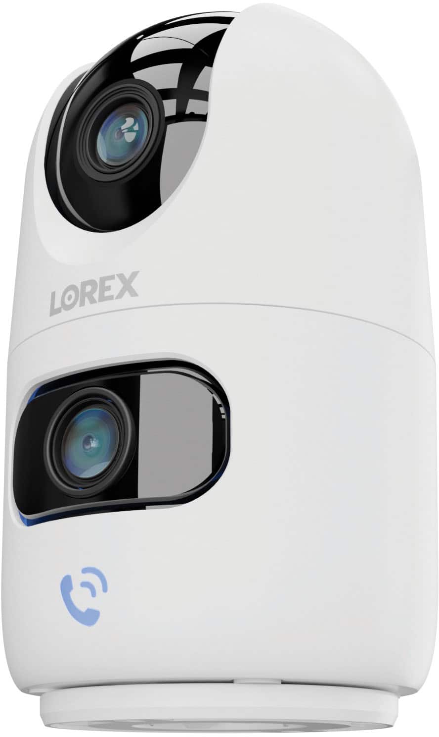 Lorex - Connect 2K Dual-Lens Indoor Pan-Tilt Wireless Security Camera - White