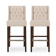 Solstara - Upholstered Dining Barstool With Button Tufted And Wing Back