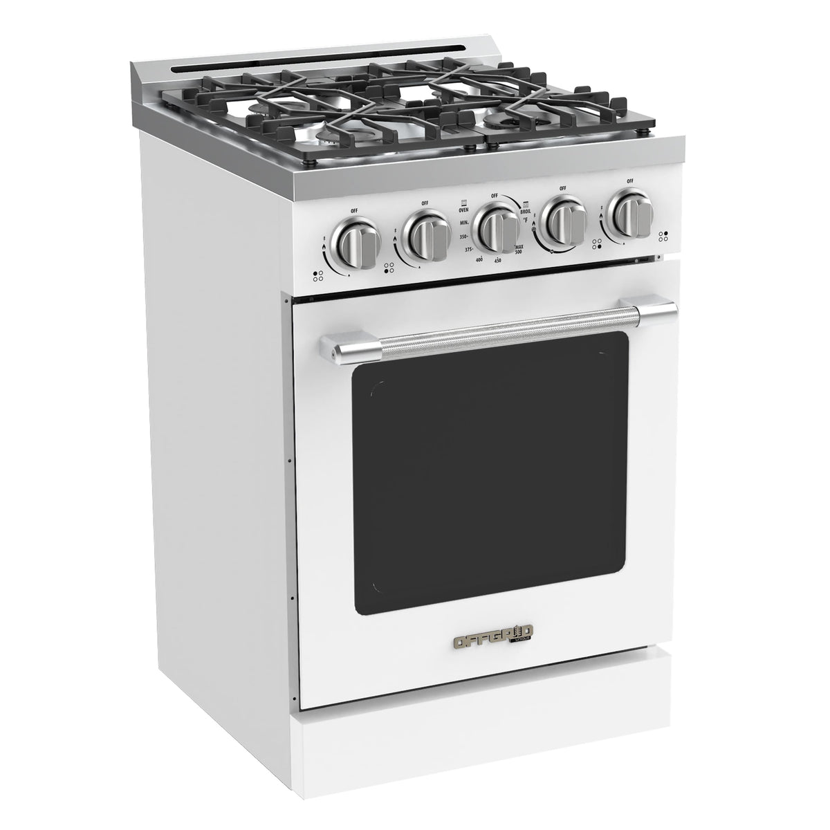 Unique Appliances - Off-Grid 24 in. 4-Burner Waist High Broiler Propane Range in White - White