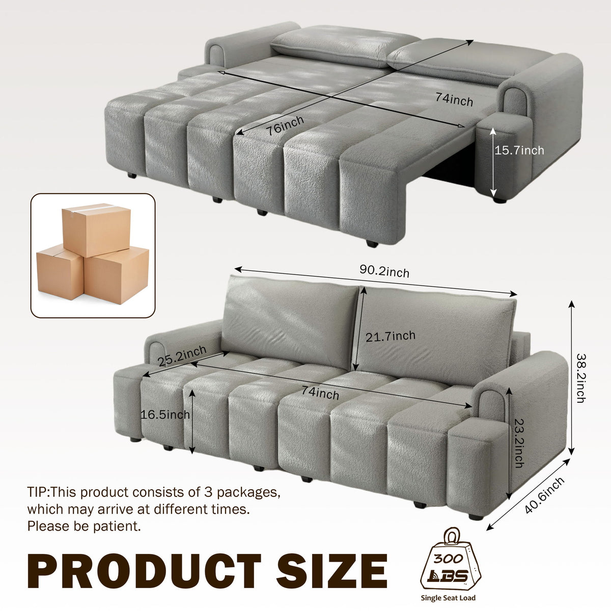 4 Seater Modern Couch With Seats Storage