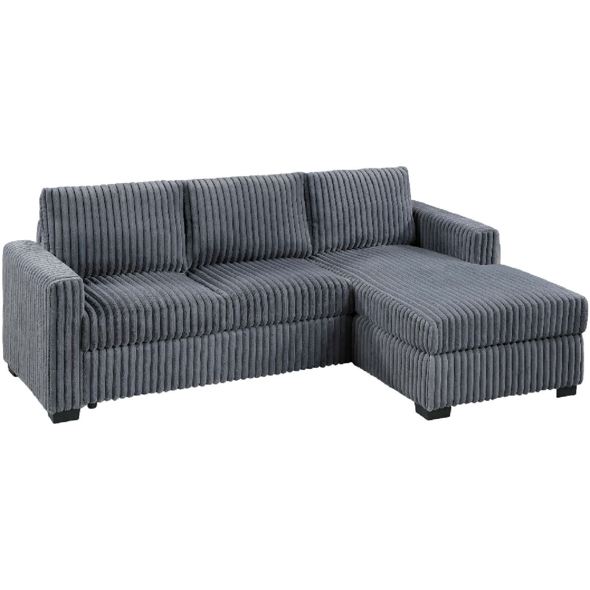 Sofá seccional de 2 piezas con chaise longue a la derecha y sofá a la izquierda - Gris oscuro