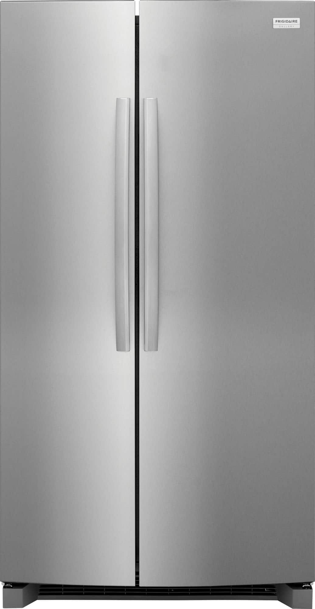 Frigidaire - 36 in. Wide 26.0 Cu. Ft. 36" Standard Depth Side by Side Refrigerator with Door Edge Water Dispenser - Stainless Steel