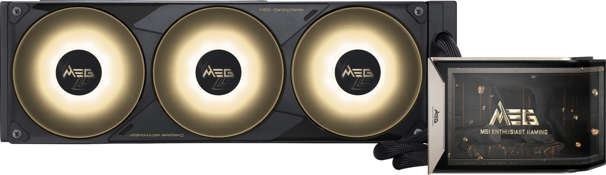 MSI - MEG CORELIQUID E15 360 - 360mm AIO Liquid Cooler - 6.67" 2K AMOLED Curved Screen - LGA 1851/1700/AM5/AM4 - Black