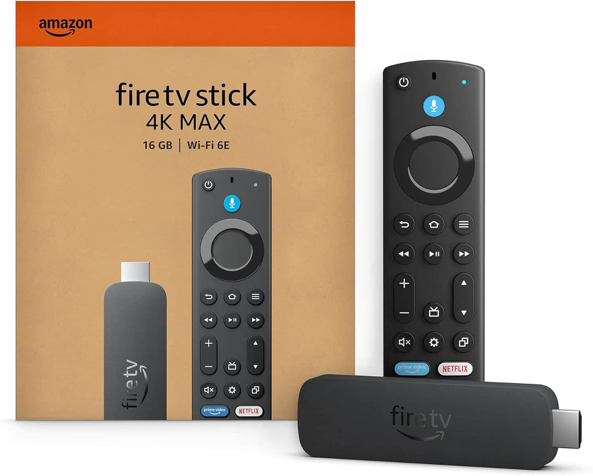 Amazon - Fire TV Stick 4K Max streaming device, Wi-Fi 6E, Ambient Experience, 16 GB, free & live TV w/ out cable or satellite - Black