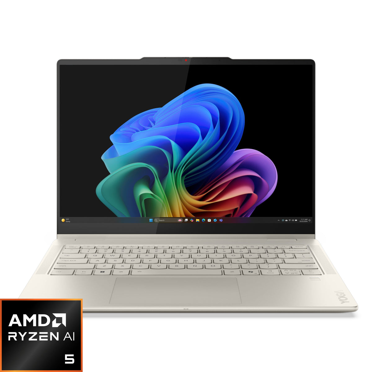 Lenovo - Yoga 7 2-in-1 14" 2K OLED Touchscreen Laptop - AMD Ryzen AI 5 330 2025 - 8GB Memory - 512GB Storage - Copilot+ PC - Seashell