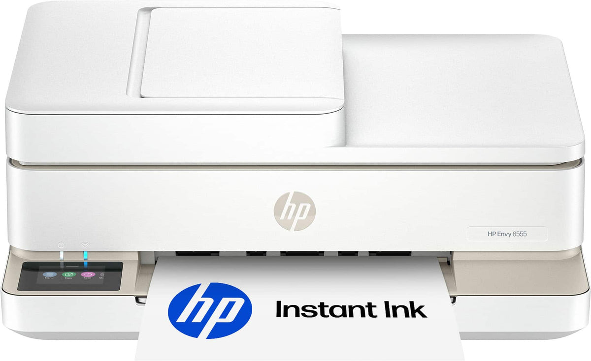 HP - Envy 6555 Wireless AI-Enabled All-in-One Inkjet Printer with 3 Months of Instant Ink - White