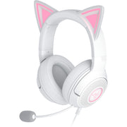 Razer - Kraken Kitty V2 Wired Over-the-Ear Gaming Headset for PC, Mac, Nintendo Switch, Steam Deck, Mobile, and Tablet - White