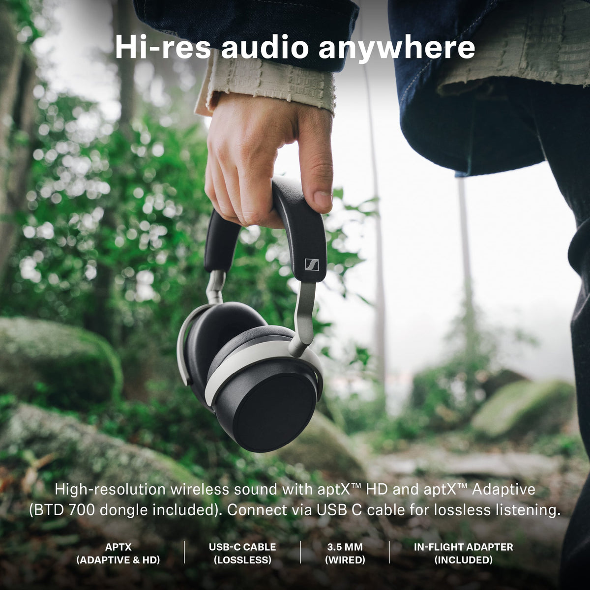 Sennheiser - HDB 630 Around-the-ear Bluetooth Wireless Headphones - Black