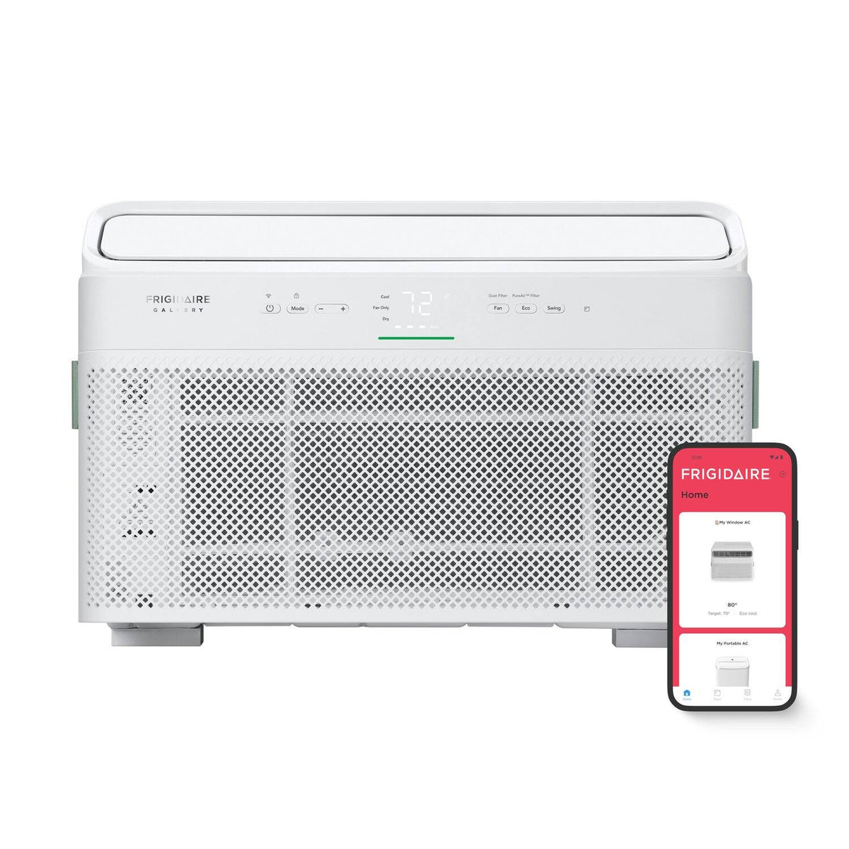 Frigidaire - Gallery 115V 10,000 BTU 450 Sq. Ft. Smart Inverter Window Air Conditioner with Remote - White