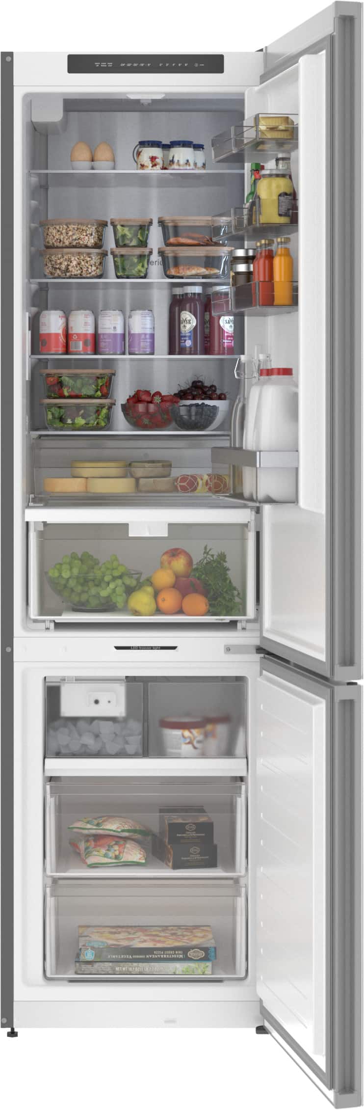 Bosch - 800 Series 24 in. Wide 12.8 Cu. Ft Bottom Freezer Counter-Depth Smart Refrigerator with Internal Ice and Water Dispenser - White