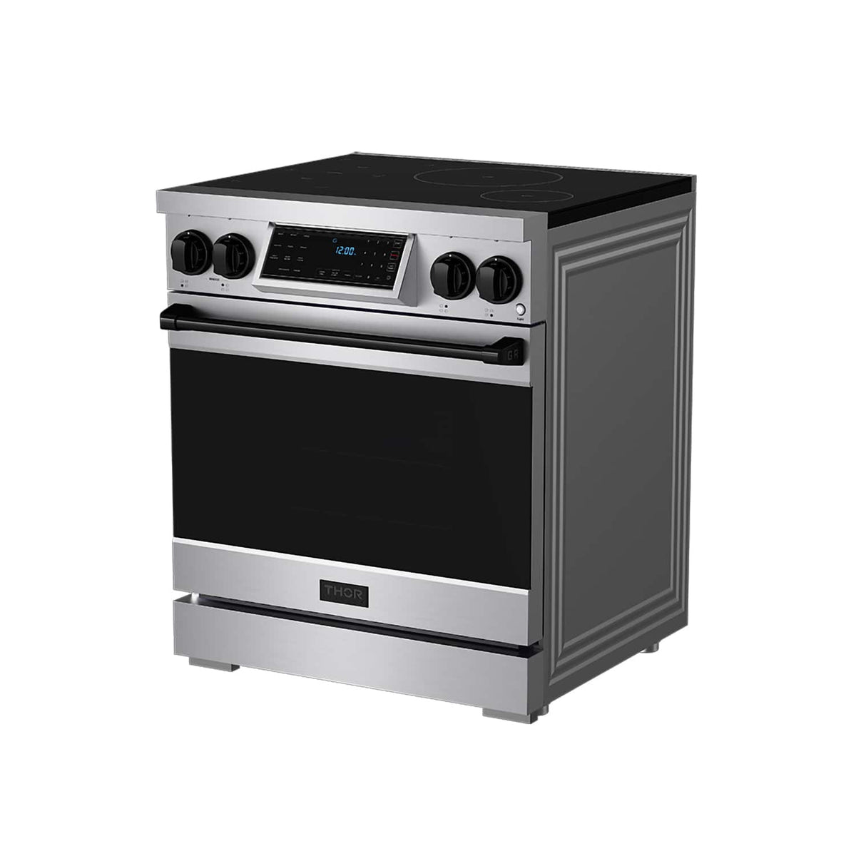 Gordon Ramsay Series by Thor Kitchen 4.8 Cu. Ft Freestanding Induction Range with Black Hardware - Stainless Steel