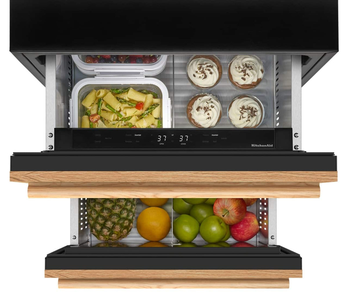 KitchenAid - 4.2 Cu. Ft. Undercounter Double-Drawer Refrigerator/Freezer - Custom Panel Ready