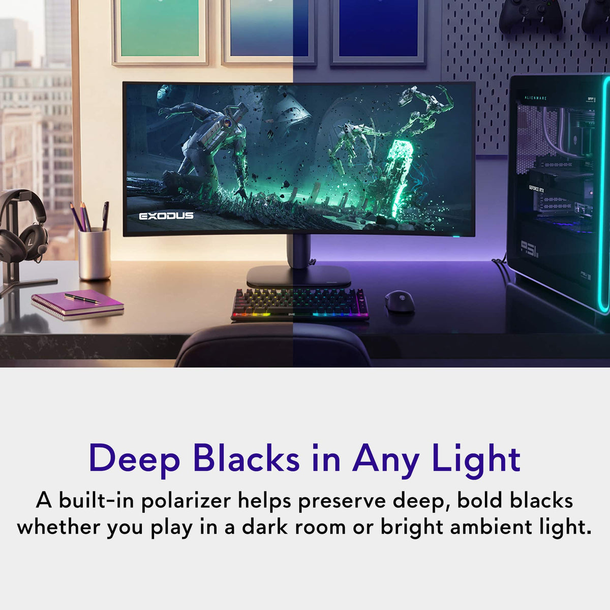 Alienware - 39" 5K OLED 330Hz 0.03ms FreeSync Premium Pro and G-SYNC Compatible Curved Gaming Monitor with HDR (HDMI, DisplayPort) - Black