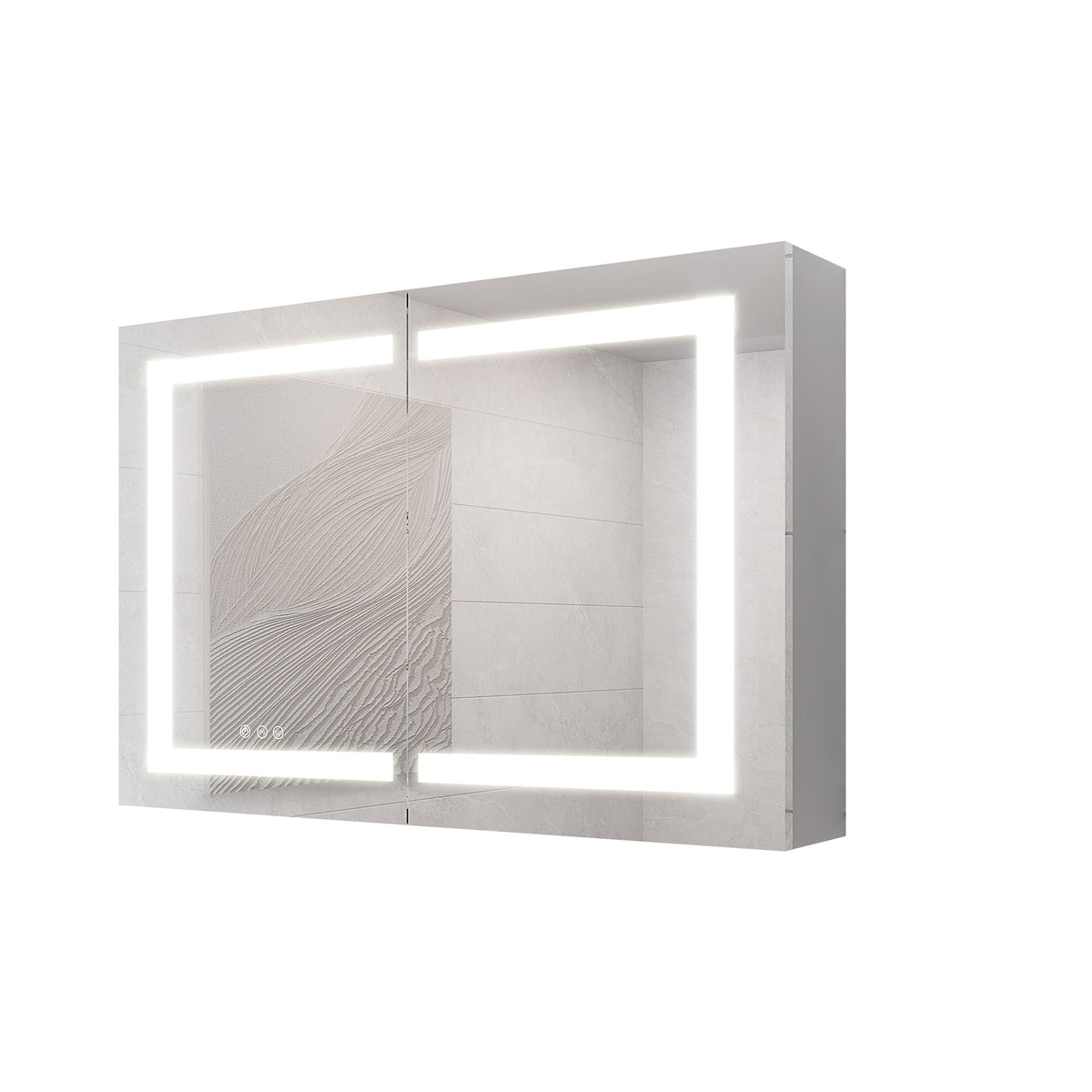 Medicine Cabinet With LED Vanity Mirror, Anti-Fog, Waterproof, Dimmable With Touch Switch