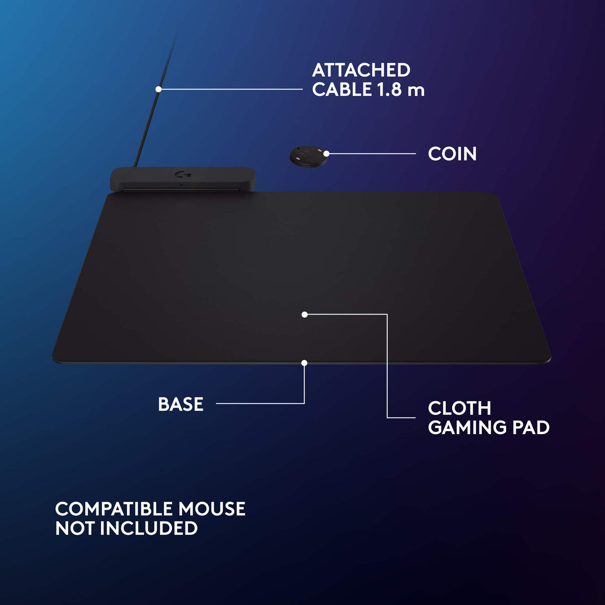 Logitech - POWERPLAY 2 Gaming Mouse Pad with Wireless Charging - Black
