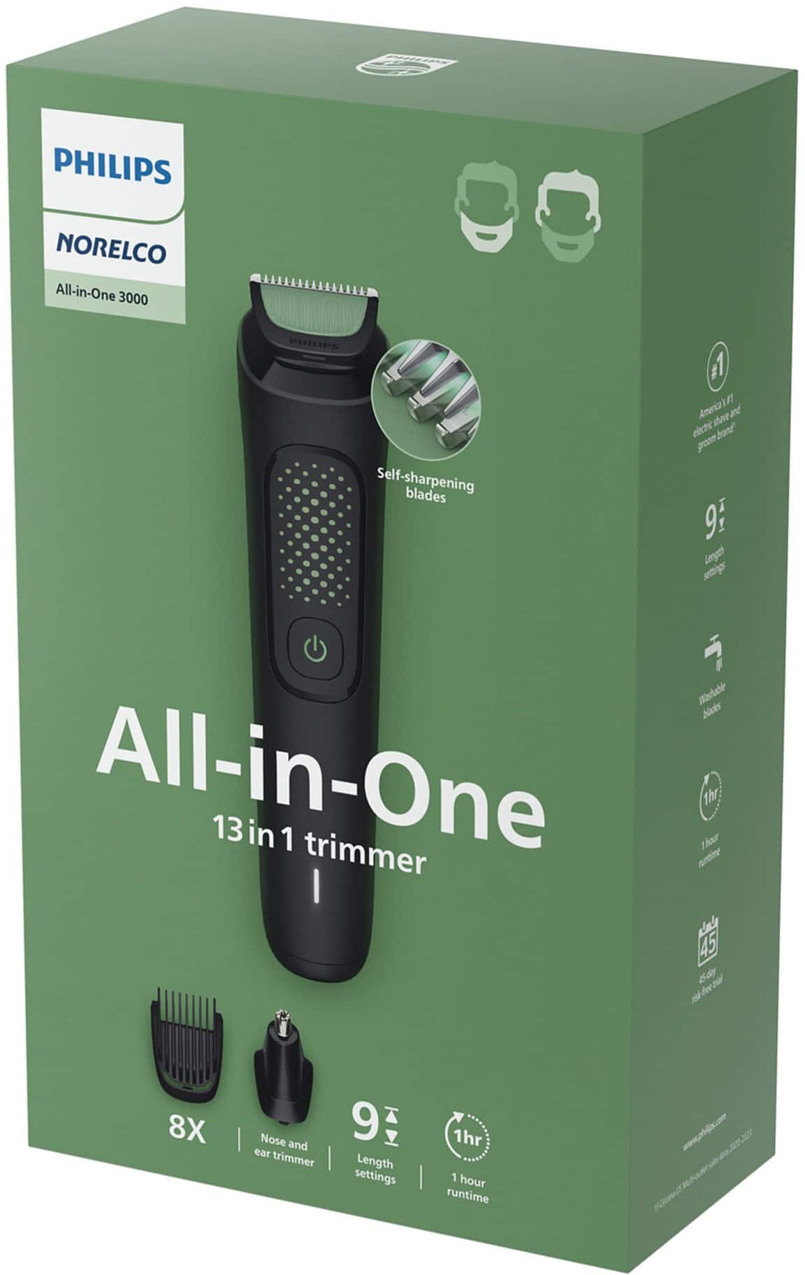 Philips Norelco - All-in-One 3000 Series 13 in 1 Trimmer, MG3919/50 - Black