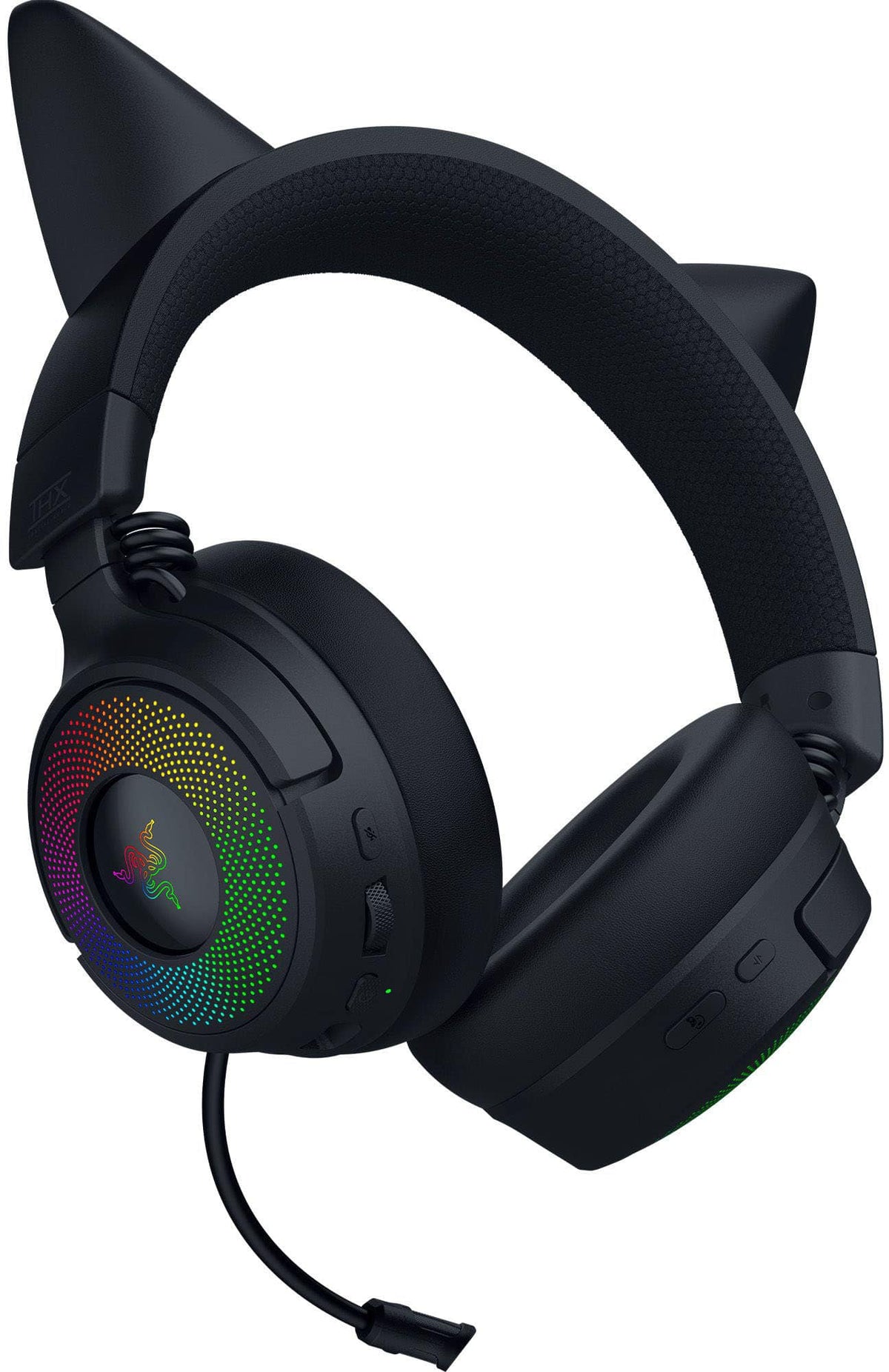 Razer - Kraken Kitty V3 Pro Bluetooth Wireless Over-the-Ear Gaming Headset for PC, Mac, PlayStation, Nintendo Switch, Steam Deck - Black