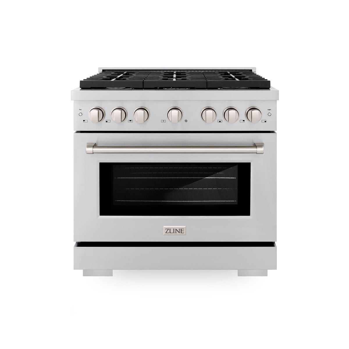 ZLINE - 36 in. Wide 6 Burner 5.2 cu. ft. Paramount Freestanding Gas Range Cooktop and Convection Gas Oven in Stainless Steel - Stainless Steel