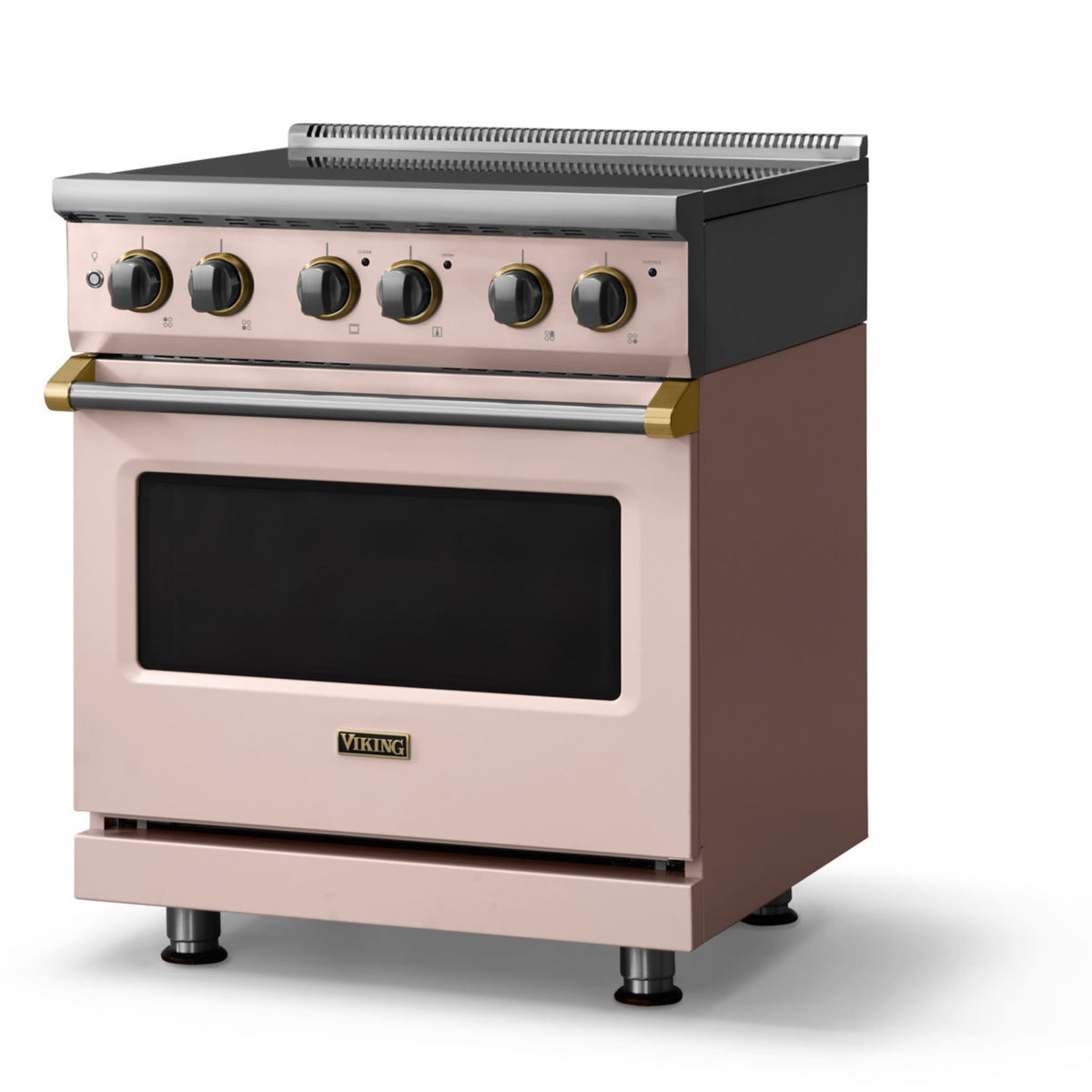 Viking - 30"W. Pro5S 4.7 Cu. Ft. Freestanding 4 Element Electric Convection Range - /Brushed Brass - Blush