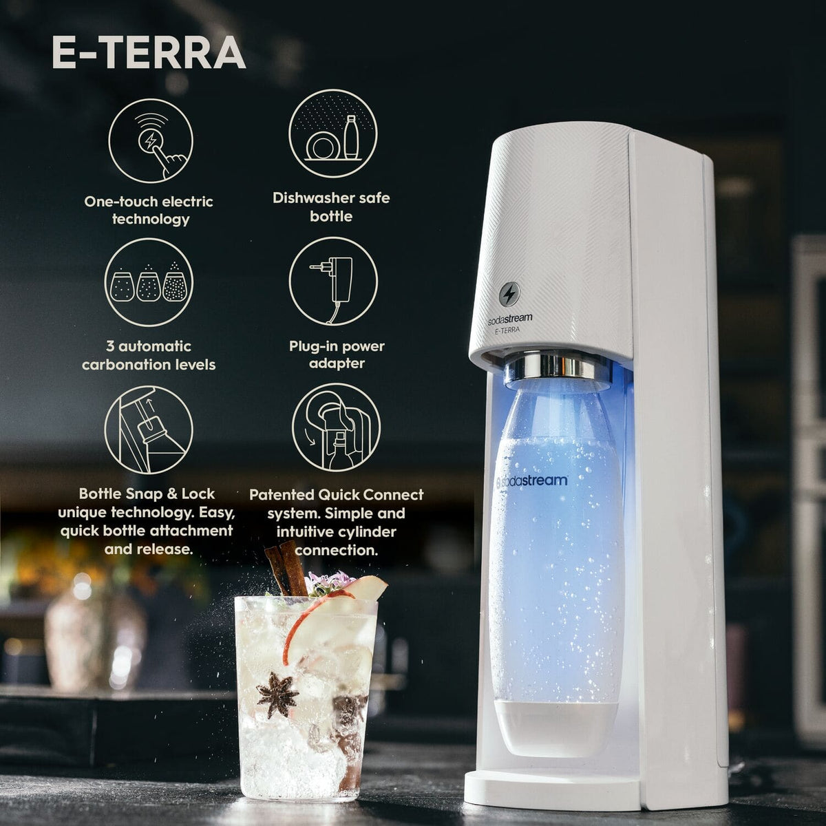SodaStream - E-TERRA Sparkling Water Maker - White