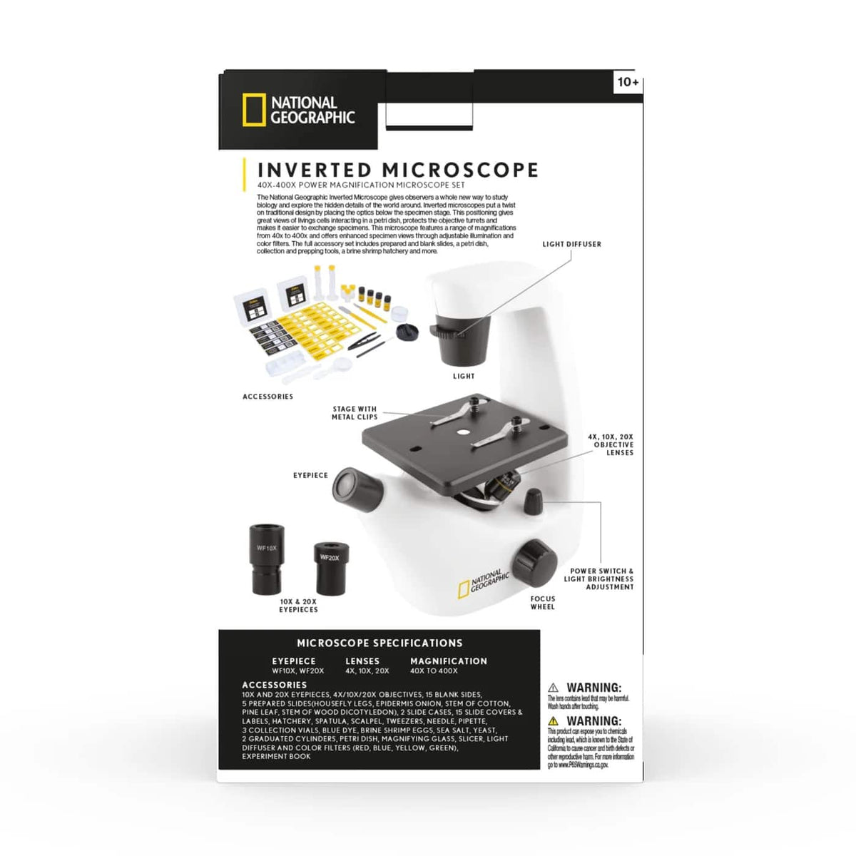National Geographic - 40x-400x Inverted Microscope - White