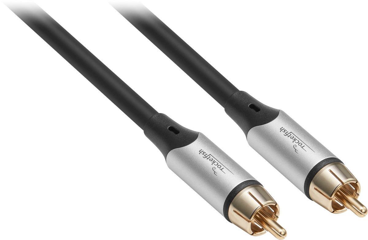 Rocketfish™ - 15 ft. In-Wall Male to Male RCA Cable with Shielding for Subwoofers and More - Black