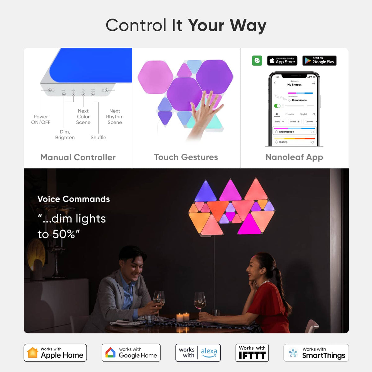 Nanoleaf - Shapes Triangles Expansion Pack (3 Panels) - Multicolor